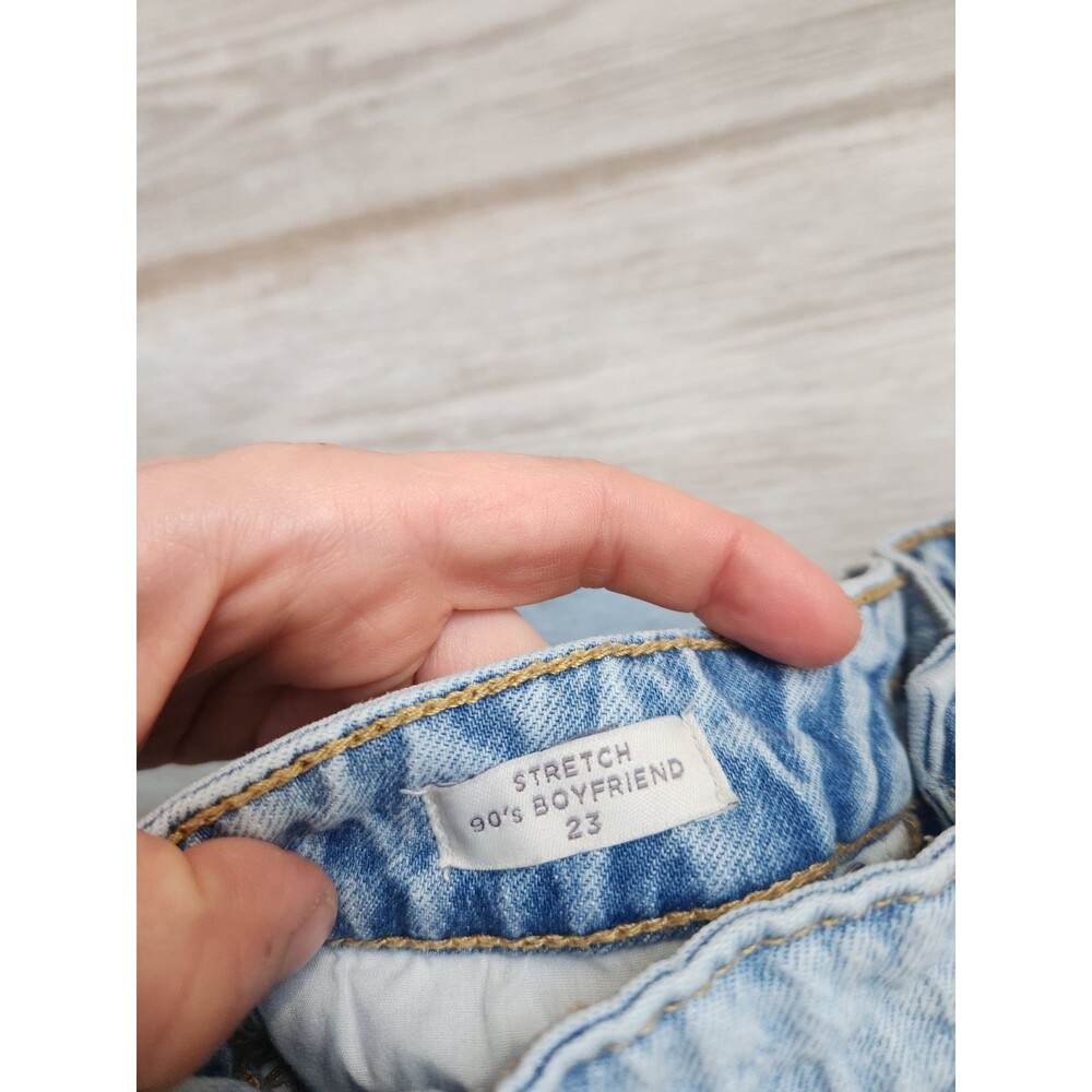 PacSun Stretch 90s Boyfriend Jeans Womens 23 Light Wash High Rise Denim EUC - Picture 5 of 11